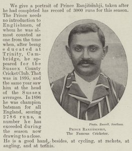 Prince Ranjitsinhji, the Famous Cricketer by English Photographer