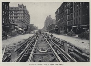 Putting in Conduit Lining in a New York Street by English Photographer
