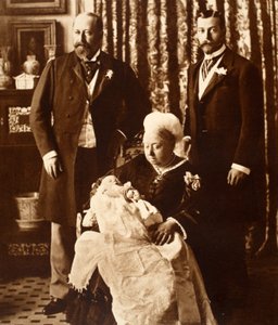 Queen Victoria Holding King Edward VIII at His Christening on July 16th, 1894