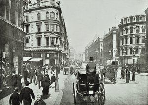 Queen Victoria Street, looking east from Queen Street, City of London, 1890 by English Photographer