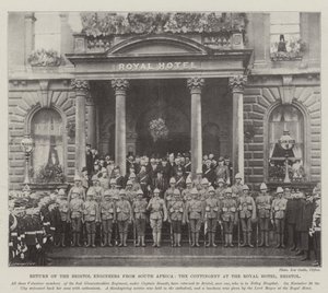 Return of the Bristol Engineers from South Africa, the Contingent at the Royal Hotel, Bristol by English Photographer