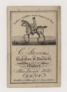 Saddler and Harness Maker, C Stevens, Trade Card by English Photographer