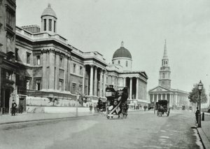 Saint Martin in the Fields and The National Gallery, Trafalgar Square, Westminster: north side looking east, 1896 by English Photographer