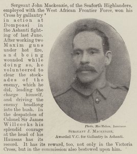 Sergeant J Mackenzie, awarded VC for Gallantry in Ashanti by English Photographer