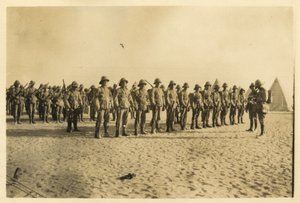 Shows Portion of My Company on Parade at Shusha - Libyan Desert 6:30am, September 1916