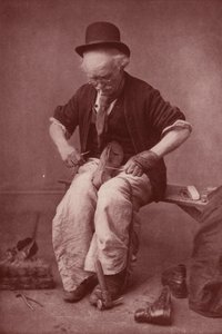 Shoemaker at Work by English Photographer