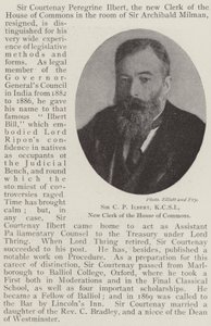 Sir C P Ilbert, KCSI, New Clerk of the House of Commons by English Photographer