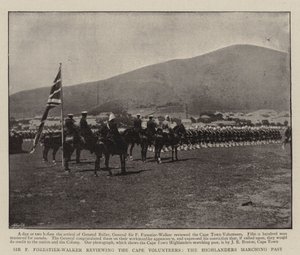 Sir F Forestier-Walker reviewing the Cape Volunteers, the Highlanders marching past by English Photographer