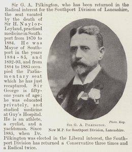 Sir G. A. Pilkington, New MP for Southport Division, Lancashire by English Photographer
