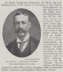 Sir Harry L Thompson, KCMG, New Administrator of St Lucia by English Photographer