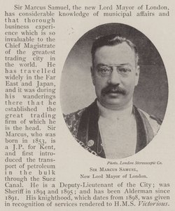 Sir Marcus Samuel, New Lord Mayor of London by English Photographer