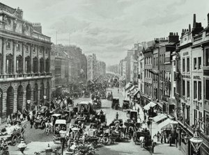 Somerset House, Strand, Westminster: looking west from Saint Mary-le-Strand, 1895 by English Photographer