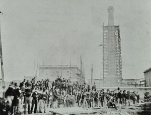 Southern Outfall Sewer, Crossness: dignitaries at the site by English Photographer