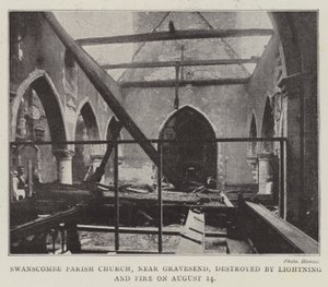 Swanscombe Parish Church, near Gravesend, destroyed by Lightning and Fire on 14 August