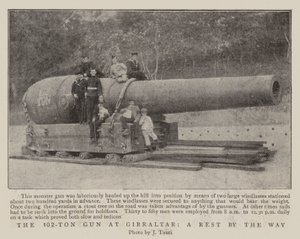 The 102-Ton Gun at Gibraltar, a Rest by the Way by English Photographer