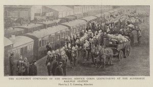 The Aldershot Companies of the Special Service Corps Leave-taking at the Aldershot Railway Station by English Photographer