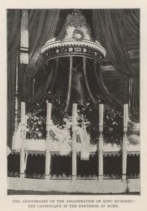 The Anniversary of the Assassination of King Humbert, the Catafalque in the Pantheon at Rome