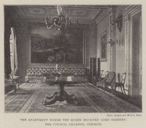 The Apartment where the Queen received Lord Roberts, the Council Chamber, Osborne