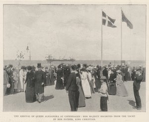 The Arrival of Queen Alexandra at Copenhagen, Her Majesty Escorted from the Yacht by Her Father, King Christian