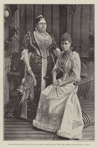 The Betrothed Bride of the Duke of York, Princess May, with her Mother, the Duchess of Teck by English Photographer