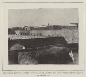 Chinese Question, Battery on the Island of Liu-Kung-Tau, at the Entrance to the Harbour of Wei-Hai-Wei by English Photographer