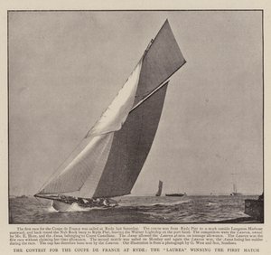 The Contest for the Coupe de France at Ryde, the Laurea winning the First Match by English Photographer