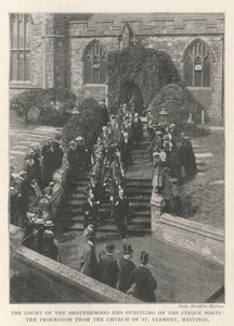 The Court of the Brotherhood and Guestling of the Cinque Ports, the Procession from the Church of St Clement, Hastings