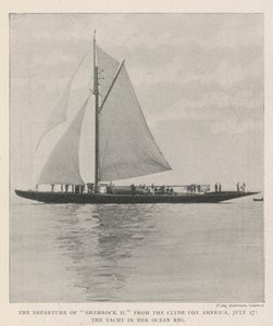 The Departure of Shamrock II from the Clyde for America, 27 July, the Yacht in her Ocean Rig by English Photographer