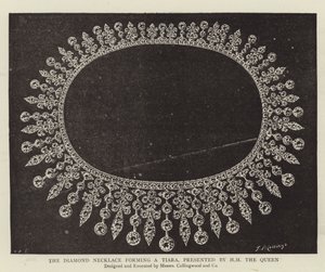 The Diamond Necklace forming a Tiara, presented by the Queen by English Photographer