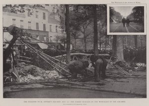 The Disaster to M Severos Air-Ship, 12 May, the Street blocked by the Wreckage of the Air-Ship