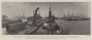 The Discarding of Obsolete Warships, the Basins in Portsmouth Dockyard, Showing the Overcrowding