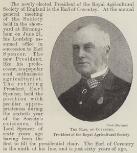 The Earl of Coventry, President of the Royal Agricultural Society