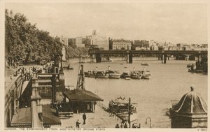 The Embankment from Westminster Bridge Steps, London