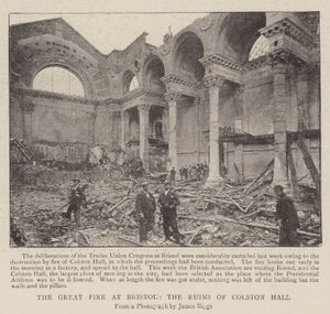 The Great Fire at Bristol, the Ruins of Colston Hall by English Photographer