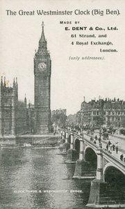 The Great Westminster Clock, Big Ben, Made by E Dent and Co Ltd by English Photographer