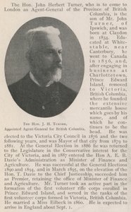 The Honourable J H Turner, Agent-General for British Columbia by English Photographer