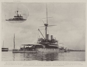 The Invisibility of War-Ships, HMS Devastation in the New Grey Colour contrasted with the Former Black-Painted Hull