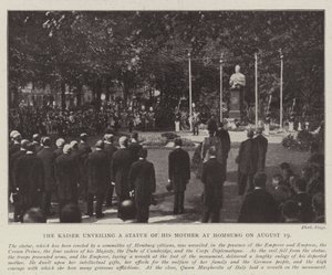 The Kaiser unveiling a Statue of his Mother at Homburg on 19 August by English Photographer