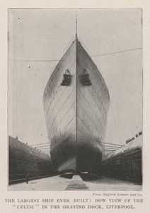 The Largest Ship ever built, Bow View of the Celtic in the Graving Dock, Liverpool