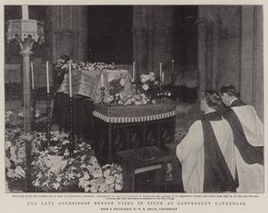 The Late Archbishop Benson Lying in State at Canterbury Cathedral