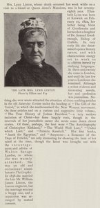 The Late Mrs Lynn Linton