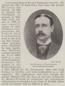 The Marquis of Londonderry, New Postmaster-General