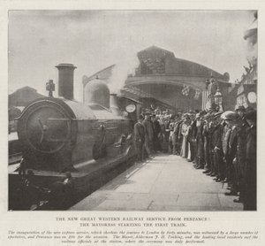 The New Great Western Railway Service from Penzance, the Mayoress starting the First Train by English Photographer