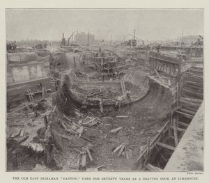 The Old East Indiaman Canton, Used for Seventy Years as a Graving Dock at Limehouse by English Photographer