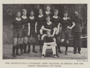 The Pennsylvania University Crew Training at Henley for the Grand Challenge Cup Race by English Photographer