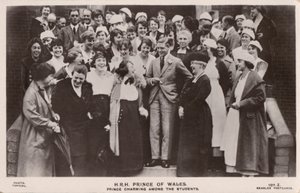 The Prince of Wales (later King Edward VIII), with a group of female students