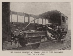 The Railway Accident at March, one of the Carriages by English Photographer