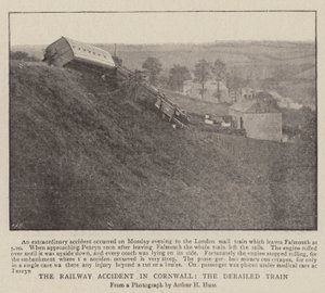 The Railway Accident in Cornwall, the Derailed Train