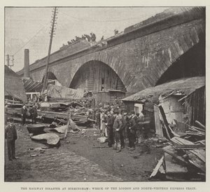 The Railway Disaster at Birmingham, Wreck of the London and North-Western Express Train by English Photographer