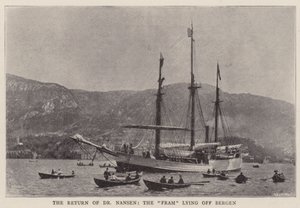 The Return of Dr Nansen, the Fram lying off Bergen